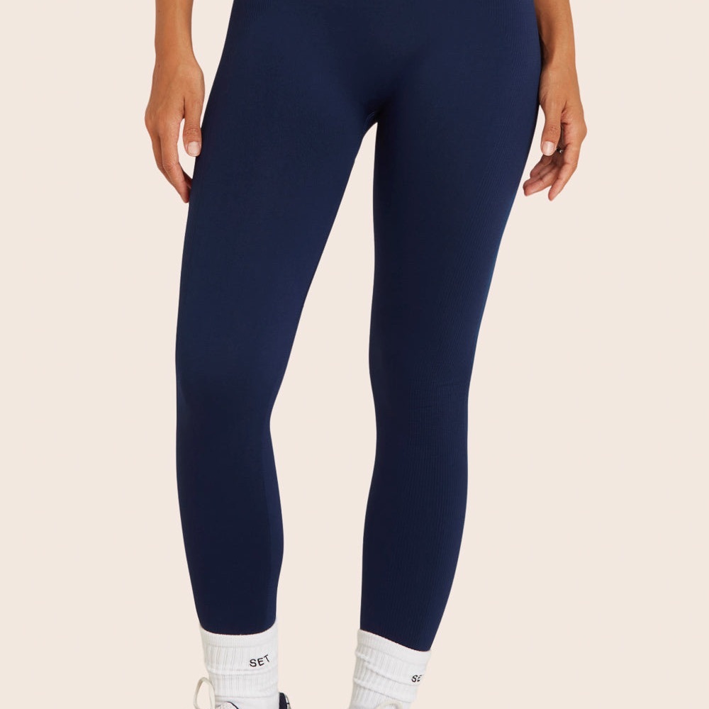 NWOT Set Active Women's Sculptflex Power Navy Leggings - Medium